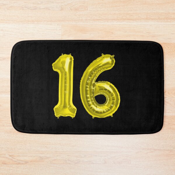 Item preview, Yellow Gold and Black 16th Birthday Metallic Helium Balloons Numbers designed and sold by Birthdates.