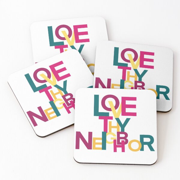 Item preview, Love Thy Neighbor Colored Lettering designed and sold by EdenEtc.