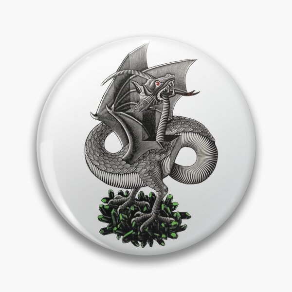 Item preview, MC Escher Dragon and Gems Artwork T-Shirt M.C. Escher McEscher Vintage Optical Illusion designed and sold by jackyboi.