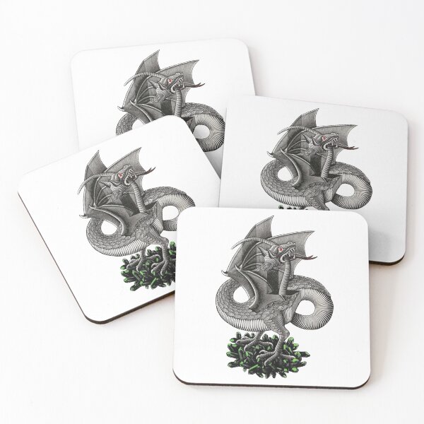 Item preview, MC Escher Dragon and Gems Artwork T-Shirt M.C. Escher McEscher Vintage Optical Illusion designed and sold by jackyboi.
