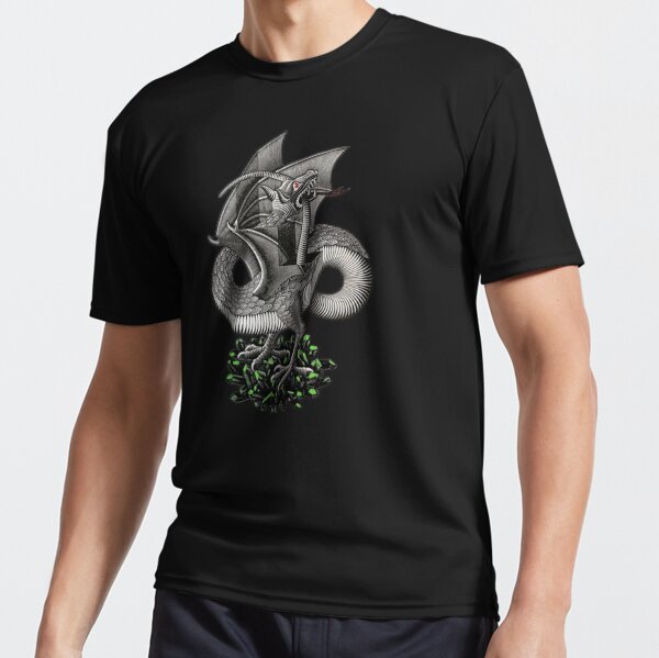 MC Escher Dragon and Gems Artwork T-Shirt M.C. Escher McEscher