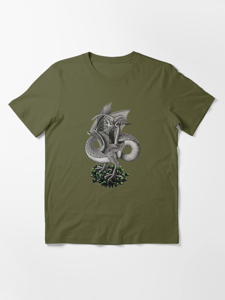 MC Escher Dragon and Gems Artwork T-Shirt M.C. Escher McEscher Vintage  Optical Illusion | Essential T-Shirt