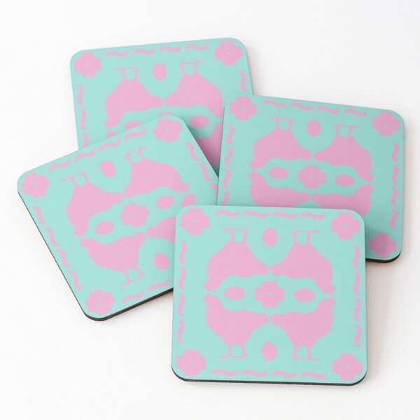 Item preview, Pink and Blue Chicken Pattern designed and sold by Rachael Martin.