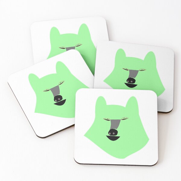 Item preview, green wolf face designed and sold by chibani.