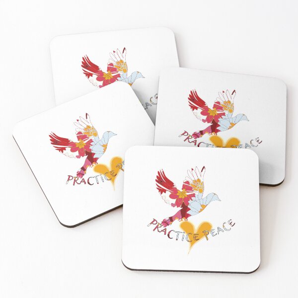 Practice Peace - Peace Wear by MiM Coasters (Set of 4)