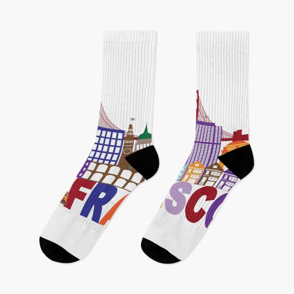 Item preview, San Francisco Skyline and Text Colorful Illustration designed and sold by jpldesigns.