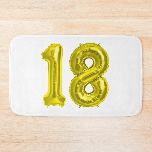 Item preview, Yellow Gold 18th Birthday Metallic Helium Balloons Numbers designed and sold by Birthdates.