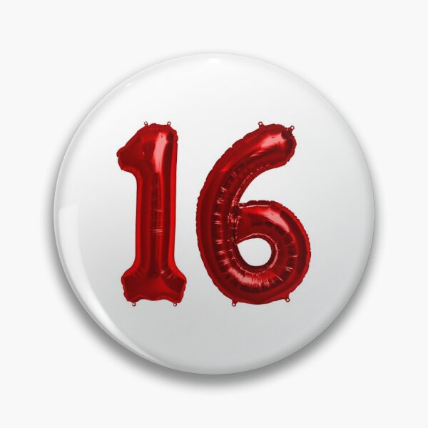Item preview, Bright Red 16th Birthday Metallic Helium Balloons Numbers designed and sold by Birthdates.