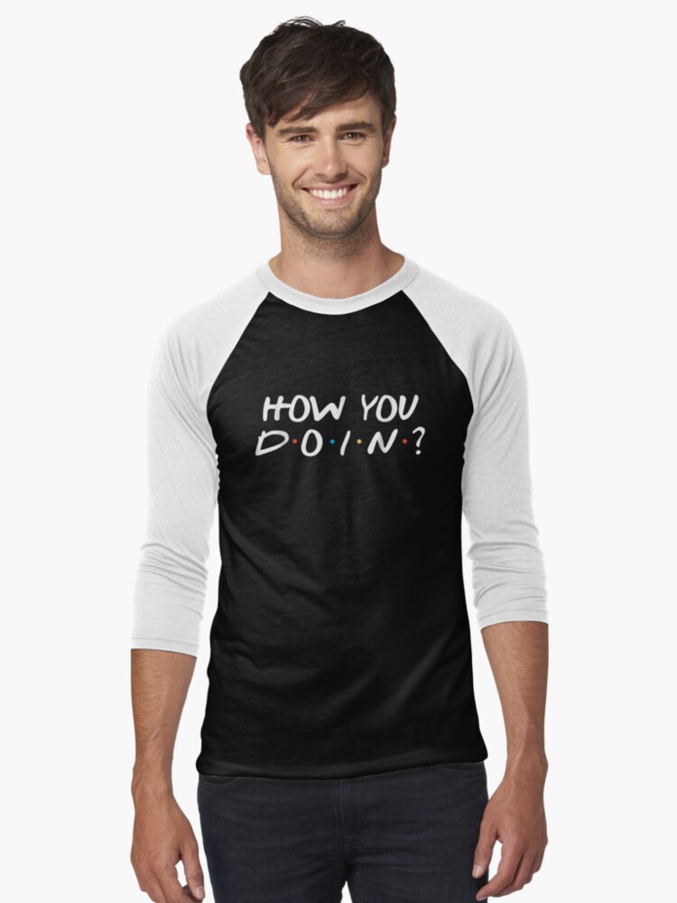 Imagen 1 de 3, Camiseta ¾ estilo béisbol con la obra Cómo estás novedad divertida, diseñada y vendida por JaiaBlanco.