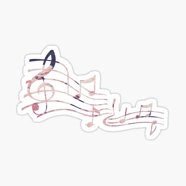 Floral Music Note Sticker