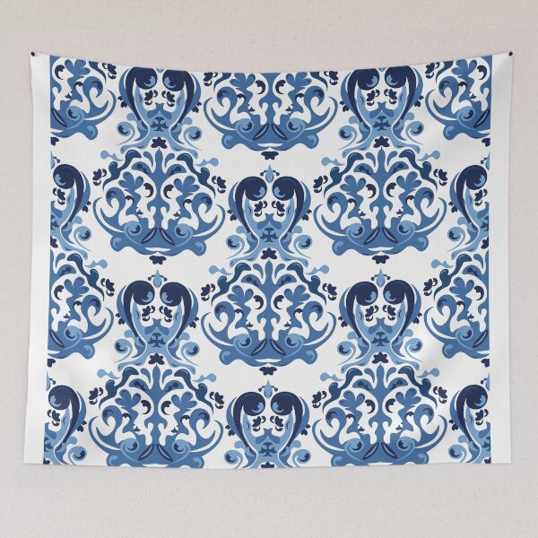 Item preview, Blue Damask designed and sold by pugmom4.