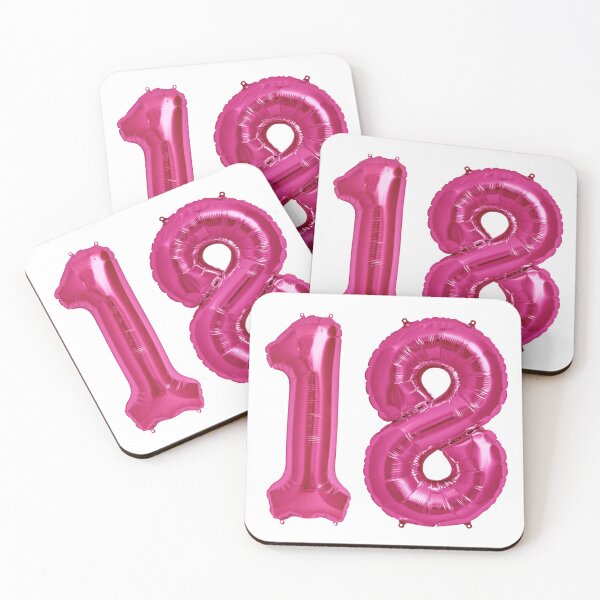Item preview, Hot Pink 18th Birthday Metallic Helium Balloons Numbers designed and sold by Birthdates.