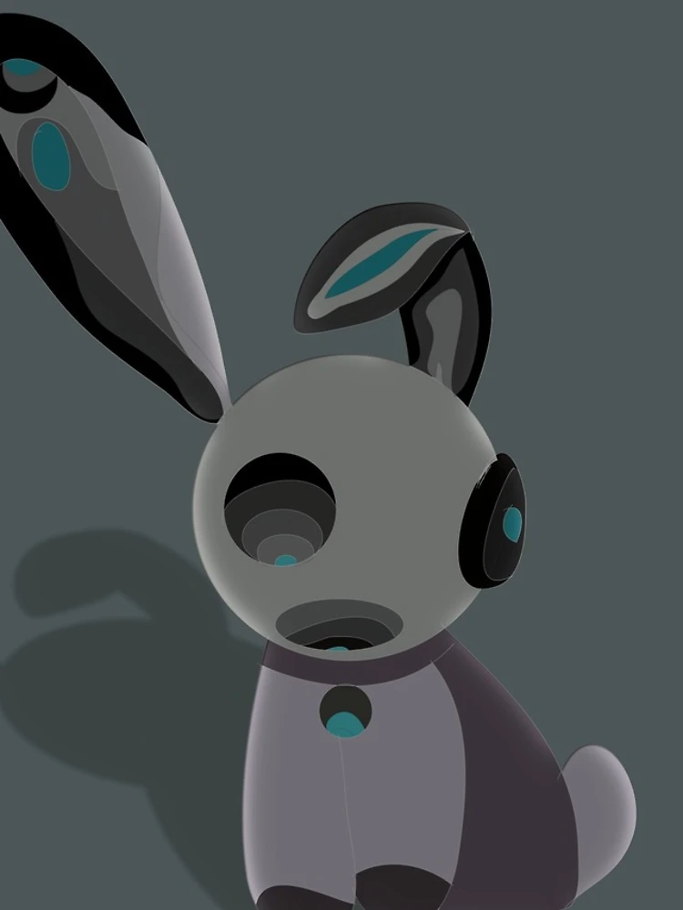 Thumbnail 4 of 4, iPhone Case, Cute Rabbit robot designed and sold by Rococodesigns.