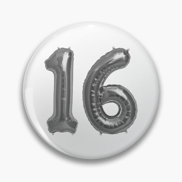 Item preview, Silver 16th Birthday Metallic Helium Balloons Numbers designed and sold by Birthdates.