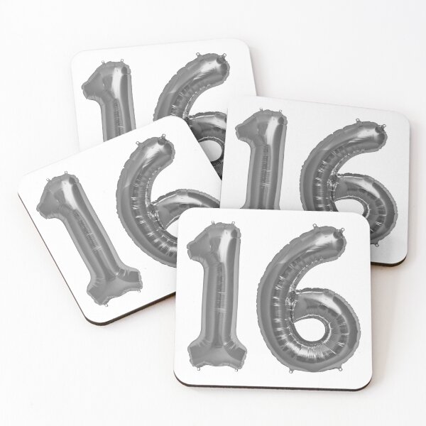 Item preview, Silver 16th Birthday Metallic Helium Balloons Numbers designed and sold by Birthdates.