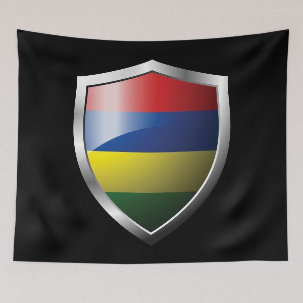 Item preview, Strong Mauritius Flag Shield Country designed and sold by HelloFromAja.