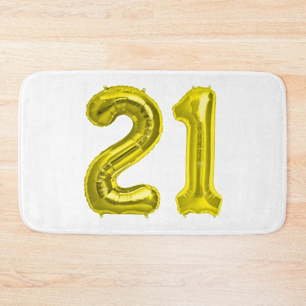 Item preview, Yellow Gold Grey 21st Birthday Metallic Helium Balloons Numbers designed and sold by Birthdates.