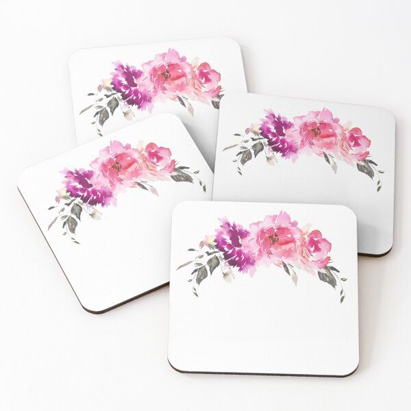 Artikelvorschau, Lila pinkfarbene rosa Aquarellblumen entworfen und verkauft von junkydotcom.