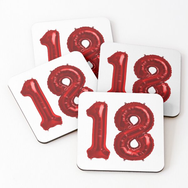 Item preview, Bright Red 18th Birthday Metallic Helium Balloons Numbers designed and sold by Birthdates.
