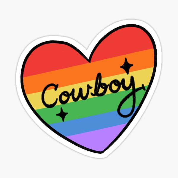 a lot of gay pride stickers cowboys