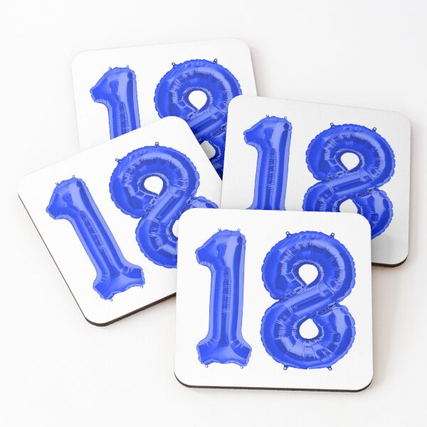 Item preview, Blue 18th Birthday Metallic Helium Balloons Numbers designed and sold by Birthdates.
