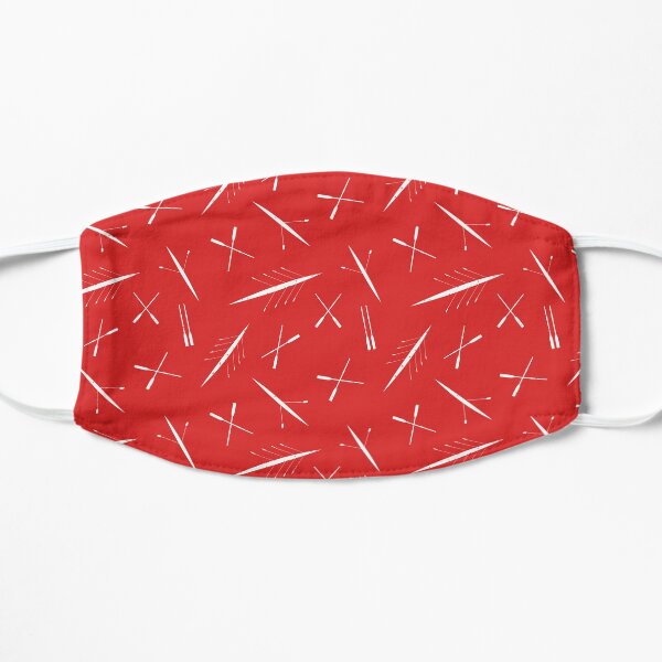Rowing Red and White Scull Boats Flat Mask