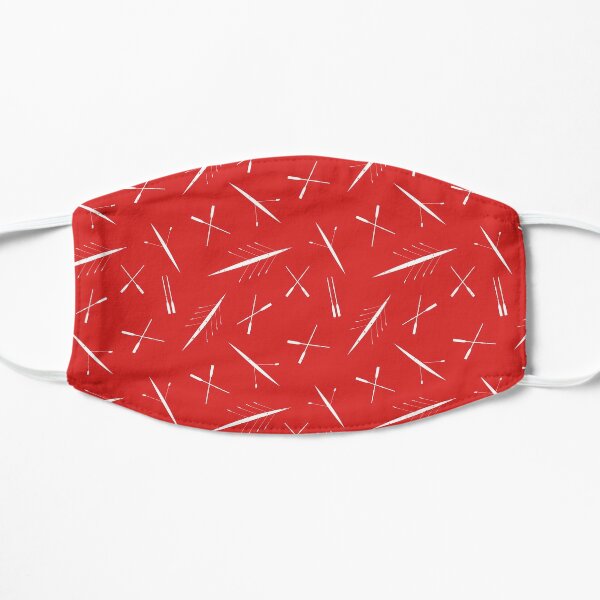 Rowing Red and White Scull Boats Flat Mask