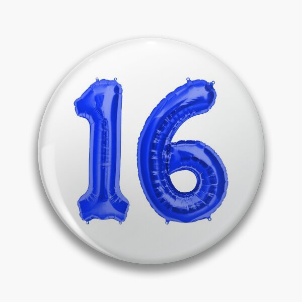 Item preview, Royal Blue 16th Birthday Metallic Helium Balloons Numbers designed and sold by Birthdates.
