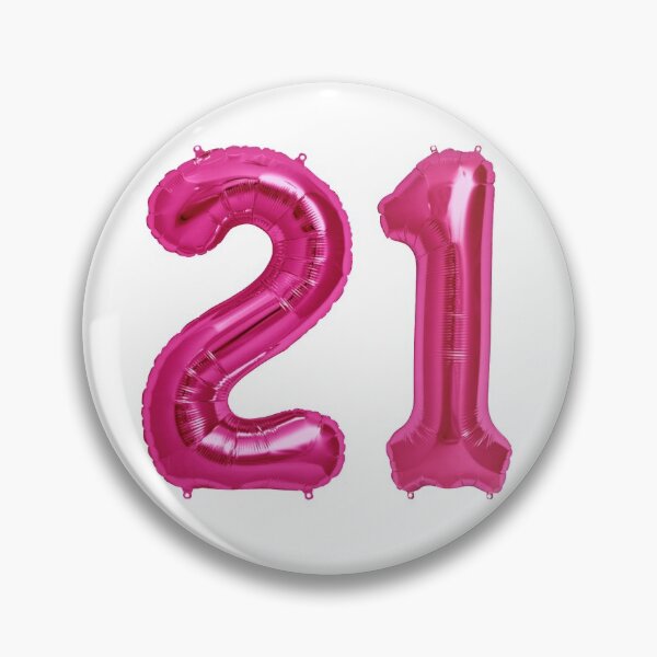 Item preview, Hot Pink 21st Birthday Metallic Helium Balloons Numbers designed and sold by Birthdates.