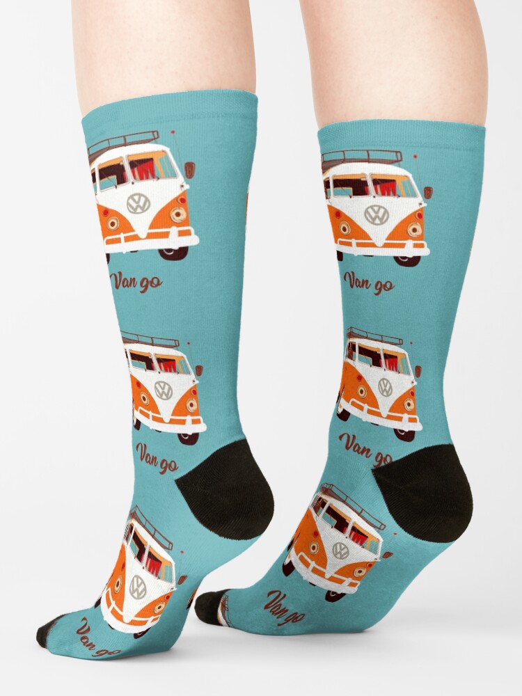 Alternate view of orange Van go Socks