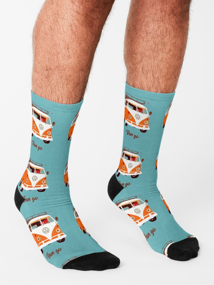 Alternate view of orange Van go Socks