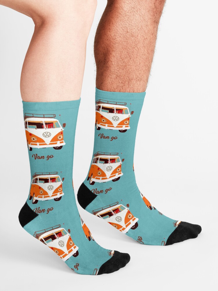Alternate view of orange Van go Socks