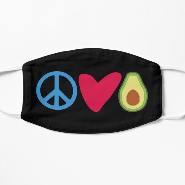 Peace Love Avocado, Avocado Lover Gift Flat Mask