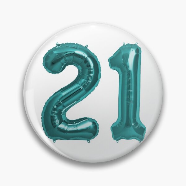 Item preview, Aqua Blue 21st Birthday Metallic Helium Balloons Numbers designed and sold by Birthdates.