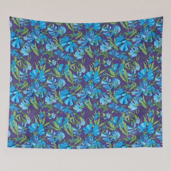 Item preview, Blue flowers  sweet pea   designed and sold by babanovaesha.