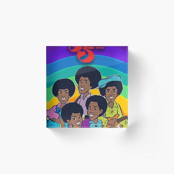 Jackson 5 70's Cartoon Retro Style T-Shirt, Mask Acrylic Block