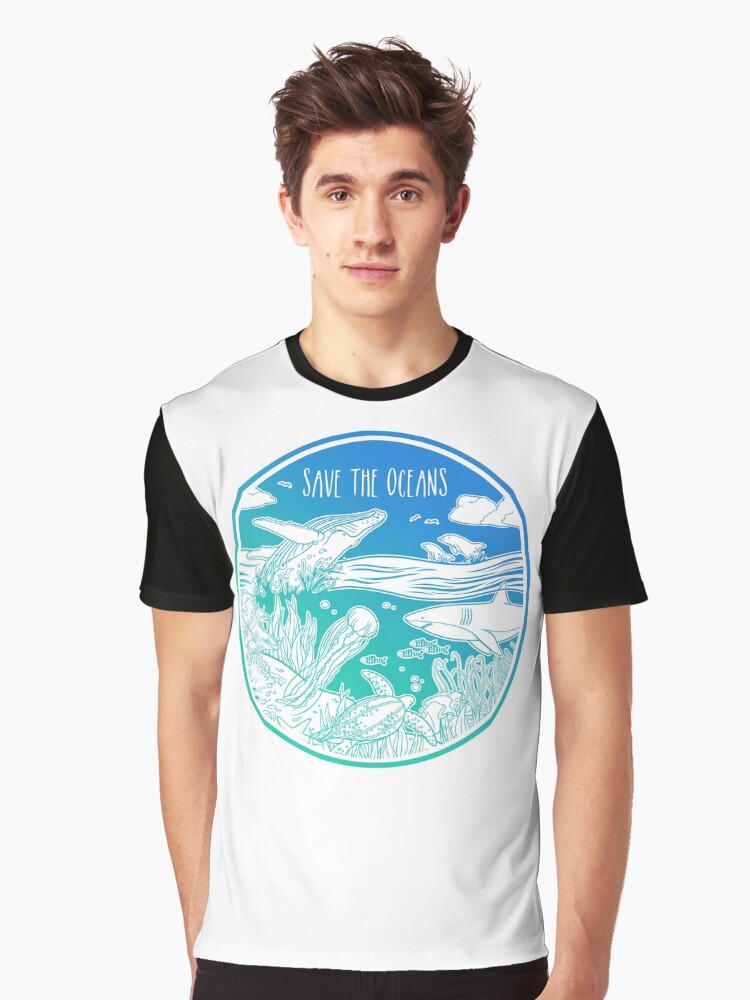 Thumbnail 1 von 5, Grafik T-Shirt, Rettet die Ozeane! designt und verkauft von Chikagi.