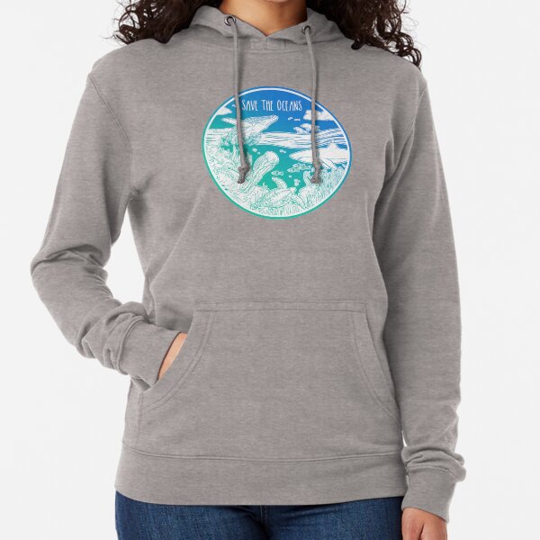 Save the Oceans! Lightweight Hoodie