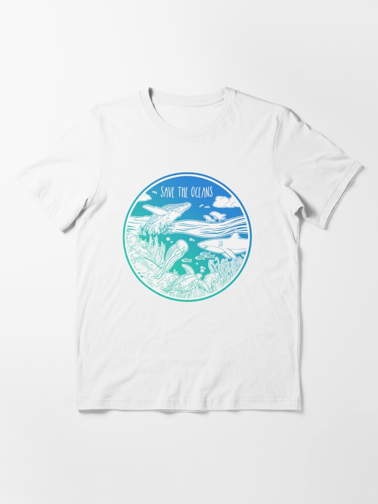 Thumbnail 3 von 7, Essential T-Shirt, Rettet die Ozeane! designt und verkauft von Chikagi.