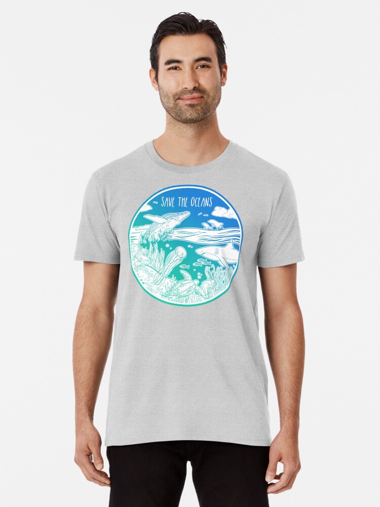 Thumbnail 1 von 6, Premium T-Shirt, Rettet die Ozeane! designt und verkauft von Chikagi.