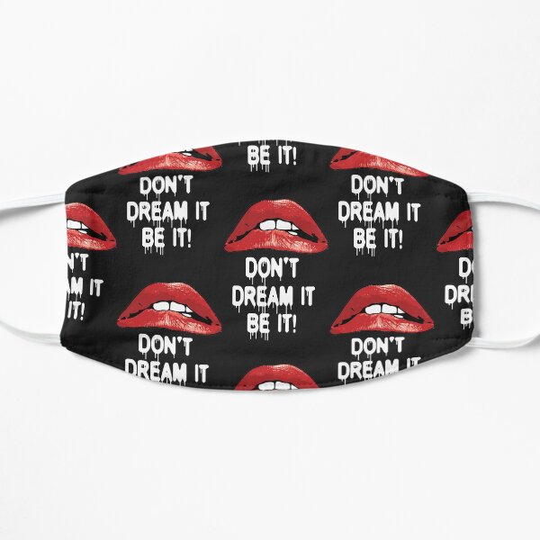Rocky Horror 80s 1980s Retro Vintage Distressed Don't Dream Be It Mask Flat Mask