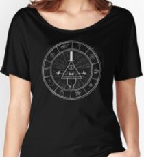 Gravity Falls Bill Cipher - White on Black Women's Relaxed Fit T-Shirt