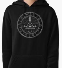 Gravity Falls Bill Cipher - White on Black Pullover Hoodie