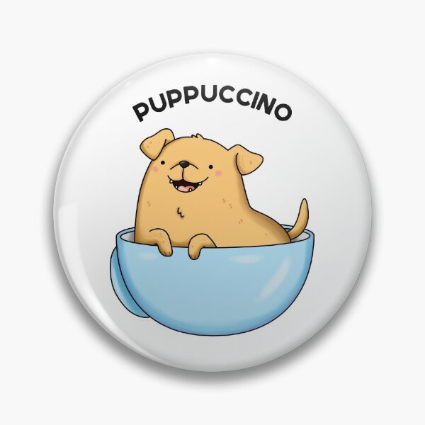 Item preview, Pup-puccino Funny Cappuccino Puns  designed and sold by punnybone.