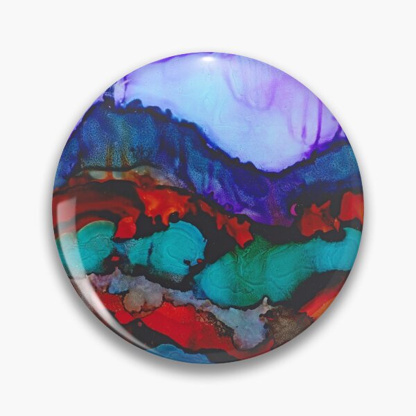 Item preview, Night in the mountains alcohol ink painting designed and sold by kittyvdheuvel.