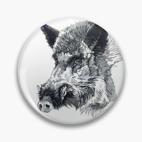 Item preview, Wild boar head drawing designed and sold by SakalDesign.