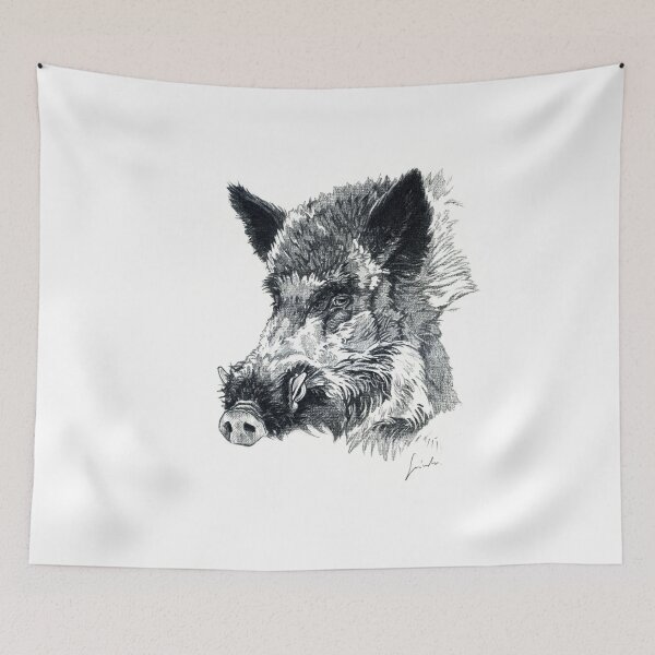 Item preview, Wild boar head drawing designed and sold by SakalDesign.