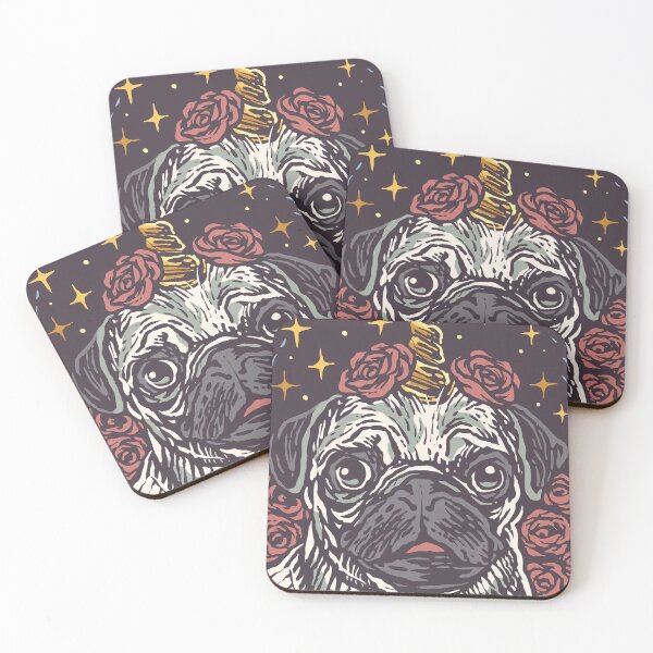 Item preview, Unicorn Pug With Roses designed and sold by Vector Scout Lab.