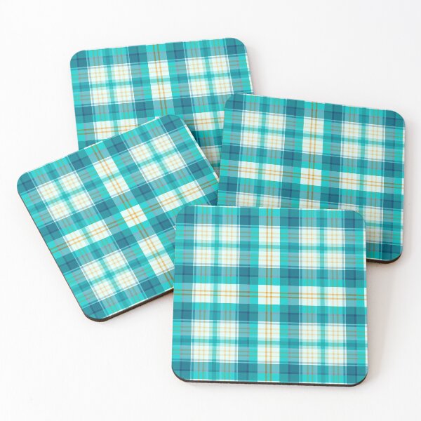 Item preview, Aqua Blue & Orange Tartan Pattern #4 designed and sold by webgrrl.