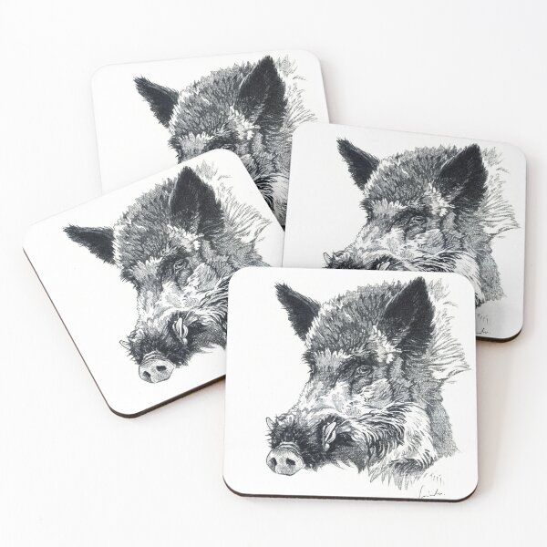 Item preview, Wild boar head drawing designed and sold by SakalDesign.